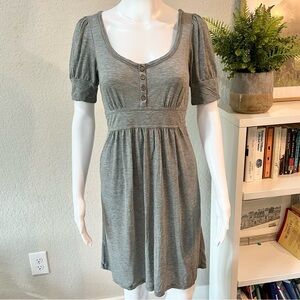 Juicy Couture Gray Short Sleeve Button Dress